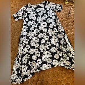 Agnes & Dora Black and White Asymmetrical A-Line Dress